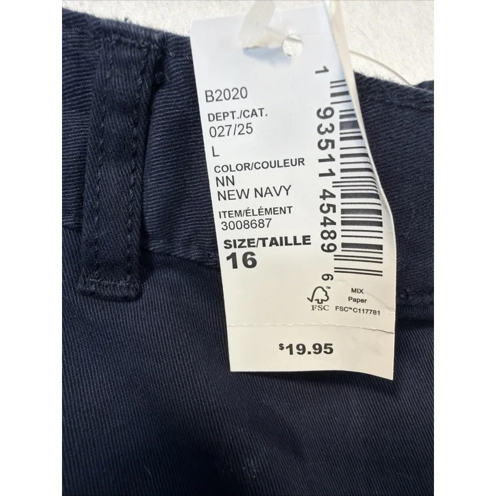The Children's Place Navy Blue Uniform Stretch Chino Shorts Boys Size 16 New